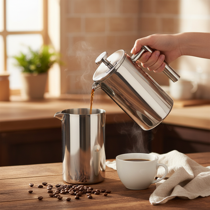 350ml/800ml/1000ml Coffee Maker Pot French Press Coffee Maker Stainless Steel Double Walled Insulated Coffee Maker Pot